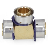Viega 3/4" x 3/4" x 3/4" PEX Press Tee, Lead-Free Bronze - Image 2