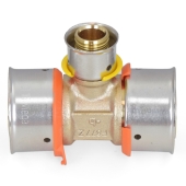 Viega 1" x 1" x 1/2" PEX Press Tee, Lead-Free Bronze - Image 2
