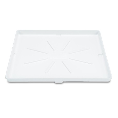 Mustee 33.5" x 31" x 2.125" DuraPan Washer/Water Heater Pan w/ Side Drain Fitting Assembly, White