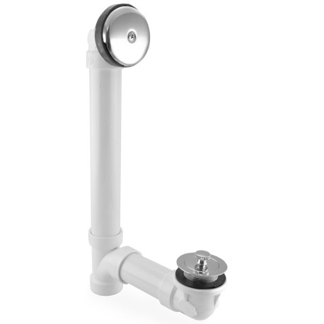Sioux Chief Lift and Turn Bathtub Drain Waste (Full Kit) w/ Chrome Plated Trim, PVC, 1-hole