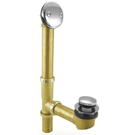 Pop Up (Toe Touch) Bath Tub Drain Waste Full Kit, 20-Ga Tubular Brass ...