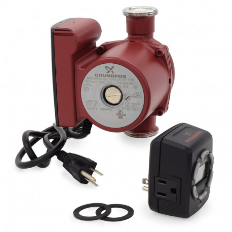 UP15-29SUC/TLC Stainless Steel Circulator Pump w/ IFC, Timer & Line Cord, 1-1/4" Union, 1/8 HP, 115V Grundfos