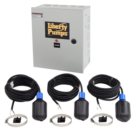 Indoor Duplex Sewage/Grinder Pump System Control w/ 20ft cord, 115/208/230V, up to 2HP (15-20A) Liberty Pumps