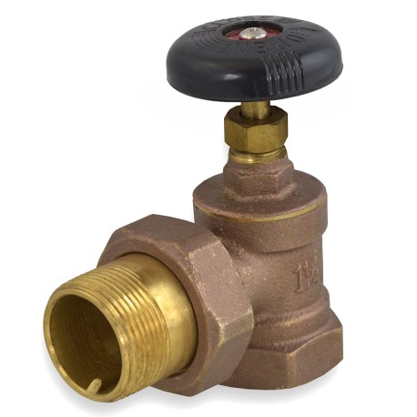 Matco-Norca 1-1/4" FIP x 1-1/4" MIP Union Hot Water Radiator Angle Valve