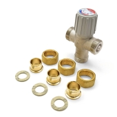 Honeywell 3/4" Union Sweat Mixing Valve (Lead-Free), 70-120F - Image 2