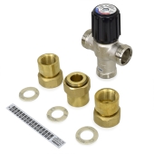 Honeywell-Resideo 3/4" Union Threaded Mixing Valve (For Heating Only), 70-180F - Image 2