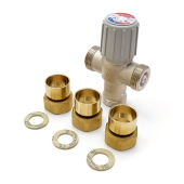 Honeywell 1" Union Sweat Mixing Valve (Lead-Free), 70-145F - Image 2
