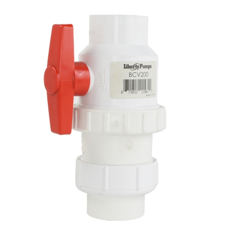 Liberty Pumps 2" PVC Ball & Check Valve Combo w/ Union, Solvent Weld