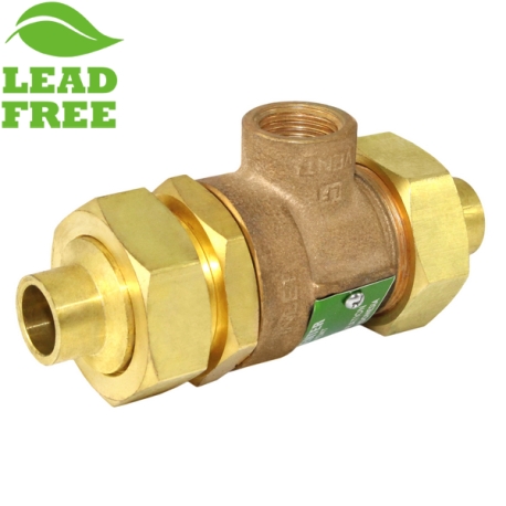 Matco-Norca 1/2" Union Sweat Dual Check Backflow Preventer Valve w/ Atmospheric Vent (Lead-Free)