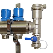 Everhot 3-branch Brass Radiant Heat Manifold Set w/ 1/2" PEX adapters - Image 6