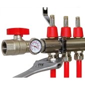Everhot 10-branch Brass Radiant Heat Manifold Set w/ 1/2" PEX adapters - Image 5