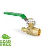 1/2" PEX x Sweat (Solder) Brass Ball Valve, Full Port (Lead-Free)