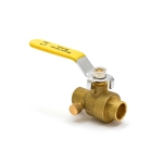 1/2" Sweat (Solder) Brass Ball Valve w/ Waste, Full Port