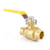Wright Valves 1/2" Sweat (Solder) Brass Ball Valve, Full Port - Image 1