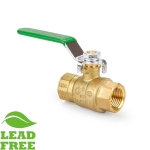 1/2" NPT Threaded Brass Ball Valve, Full Port (Lead-Free)