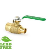 Wright Valves 3/4" PEX x Sweat (Solder) Brass Ball Valve, Full Port (Lead-Free) - Image 2