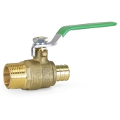 Wright Valves 3/4" PEX x MPT Threaded Brass Ball Valve, Full Port (Lead-Free) - Image 1