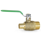 Wright Valves 3/4" PEX x MPT Threaded Brass Ball Valve, Full Port (Lead-Free) - Image 2