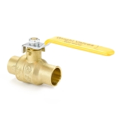 Wright Valves 3/4" Sweat (Solder) Brass Ball Valve, Full Port - Image 2