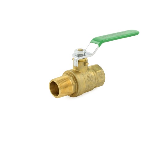 Wright Valves 3/4" Male x 3/4" Female NPT Threaded Brass Ball Valve, Full Port, Lead-Free