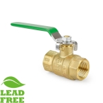3/4" NPT Threaded Brass Ball Valve, Full Port (Lead-Free)