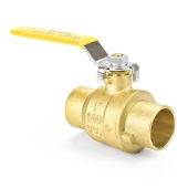 Wright Valves 1" Sweat (Solder) Brass Ball Valve, Full Port - Image 1