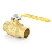 Wright Valves 1" Sweat (Solder) Brass Ball Valve, Full Port - Image 2
