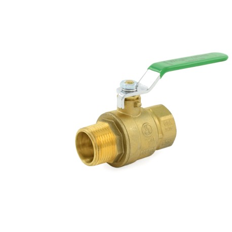 Wright Valves 1" Male x 1" Fermale NPT Threaded Brass Ball Valve, Full Port, Lead-Free