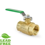 1" NPT Threaded Brass Ball Valve, Full Port (Lead-Free)