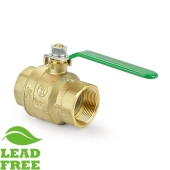 Wright Valves 1-1/2" NPT Threaded Brass Ball Valve, Full Port (Lead-Free) - Image 2