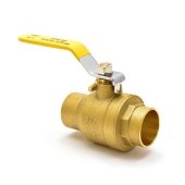 Wright Valves 1-1/4" Sweat (Solder) Brass Ball Valve, Full Port - Image 1
