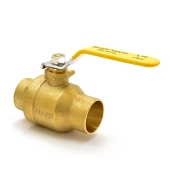 Wright Valves 1-1/4" Sweat (Solder) Brass Ball Valve, Full Port - Image 2