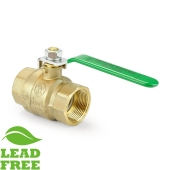 Wright Valves 1-1/4" NPT Threaded Brass Ball Valve, Full Port (Lead-Free) - Image 2