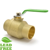 Wright Valves 2" Sweat (Solder) Brass Ball Valve, Full Port (Lead-Free) - Image 2