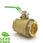 2" NPT Threaded Brass Ball Valve, Full Port (Lead-Free)