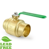 Wright Valves 3" Sweat (Solder) Brass Ball Valve, Full Port (Lead-Free) - Image 2