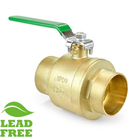 Wright Valves 3" Sweat (Solder) Brass Ball Valve, Full Port (Lead-Free)