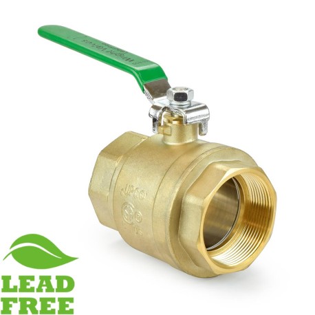 Wright Valves 3" NPT Threaded Brass Ball Valve, Full Port (Lead-Free)