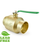 Wright Valves 4" Sweat (Solder) Brass Ball Valve, Full Port (Lead-Free) - Image 2