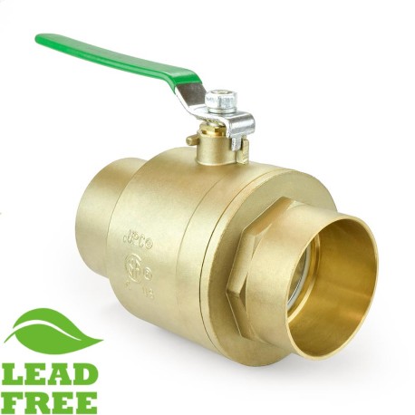 Wright Valves 4" Sweat (Solder) Brass Ball Valve, Full Port (Lead-Free)