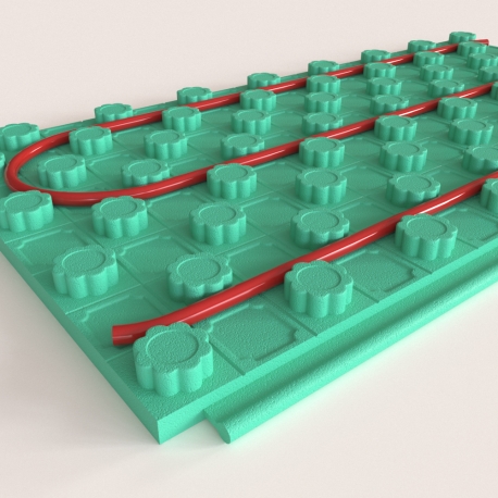 Crete-Heat 64 sqft (2ft x 4ft, 8 panels) Crete-Heat 2" Foam Board Insulation for 3/8", 1/2" & 5/8" PEX, R-10