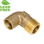1/2" (C x MPT) Cast Brass Elbow, Lead-Free