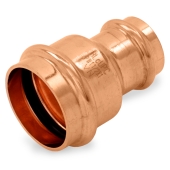Everhot 1-1/2" x 1" Press Copper Reducing Coupling, Imported - Image 2