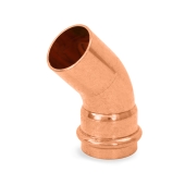 Everhot 1-1/2" Press Copper 45 Street Elbow, Imported - Image 2