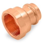 Everhot 1" Press Copper x 1-1/4" Female Threaded Adapter, Imported - Image 2