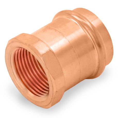 Everhot 1-1/4" Press Copper x 1" Female Threaded Adapter, Imported