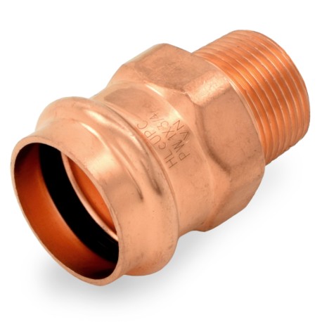 Everhot 1" Copper Press x 3/4" Male Threaded Adapter, Imported