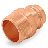 Everhot 1" Copper Press x 1-1/4" Male Threaded Adapter, Imported - Image 2
