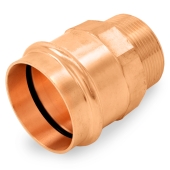 Everhot 2" Copper Press x 1-1/2" Male Threaded Adapter, Imported - Image 1
