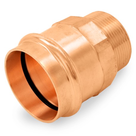 Everhot 2" Copper Press x 1-1/2" Male Threaded Adapter, Imported